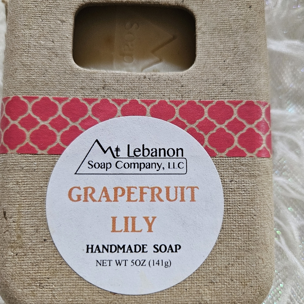 Mt Lebanon Grapefruit Lily Handmade Soap - Pink Accent